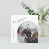 Script Oh Wat een leuke kerst familie boog foto Feestdagenkaart (Staand voorkant)