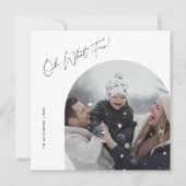 Script Oh Wat een leuke kerst familie boog foto Feestdagenkaart (Voorkant)