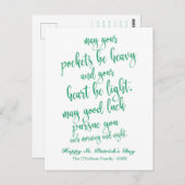 script Old Irish Blessing St. Patrick's Day Briefkaart (Voorkant / Achterkant)