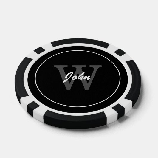Script One Letter Monogram Poker Chips (Enkel)