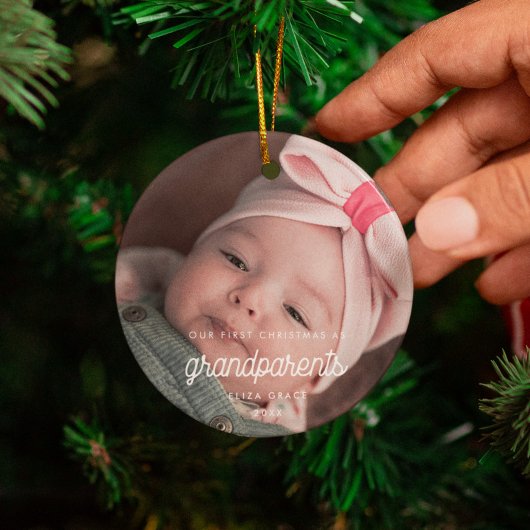  script Ons Eerste Kerstfeest als grootouders Keramisch Ornament