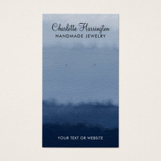 Script Oorbel Blauw Ombre Sieraden Display Kaart (Voorkant)