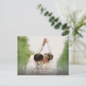 Script Oprechte Bedankt 2 Foto bruiloft Dank u Briefkaart (Staand voorkant)