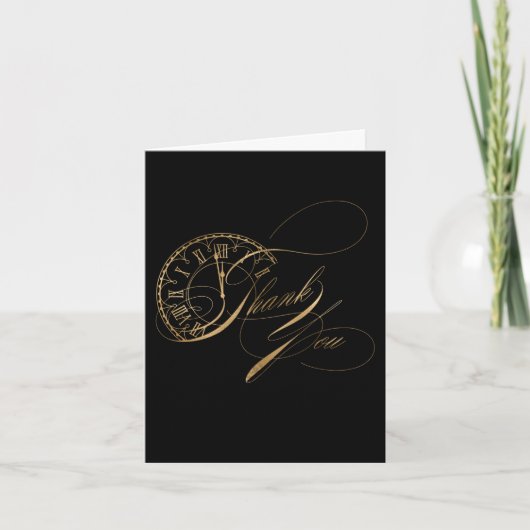 Script Oud en Nieuw Nep Gouden Dankkaart Bedankkaart (Voorkant)