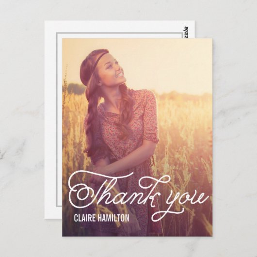 Script Overlay Afstuderen bedankkaart Briefkaart (Voorkant / Achterkant)