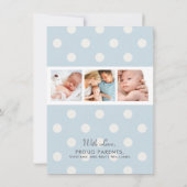 Script Overlay Blauwe Baby Jongen Meerdere Foto's Aankondiging (Achterkant)
