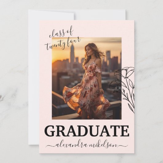 Script Overlay Foto Afstudeeraankondiging Kaart (Voorkant)