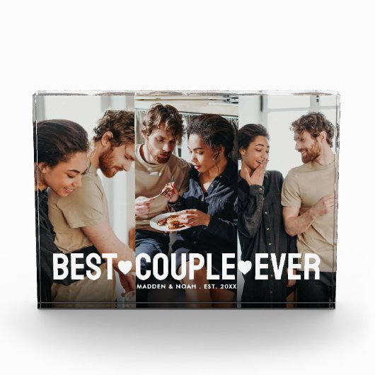 Script Overlay Gepersonaliseerd Beste paar ooit Fotoblokken (Voorkant)