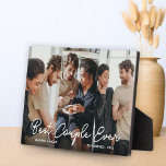 Script Overlay Gepersonaliseerde Beste Paar Ooit F Fotoplaat<br><div class="desc">Modern paar 3 foto collage script overlay beste paar ooit gepersonaliseerde foto plaque</div>