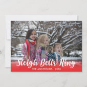 Script Overlay 🎶 Sleigh Bells Ring Holiday Kaart (Voorkant)