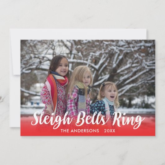 Script Overlay 🎶 Sleigh Bells Ring Holiday Kaart (Voorkant)