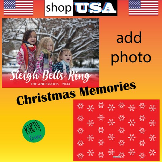 Script Overlay 🎶 Sleigh Bells Ring Holiday Kaart