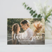 Script Overlay Tekst Hart en Foto Bruiloft Bedankkaart (Staand voorkant)
