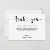 Script Overlay Tekst Hart en Foto Bruiloft Bedankkaart (Achterkant)