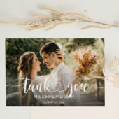 Script Overlay Tekst Hart en Foto Bruiloft Bedankkaart
