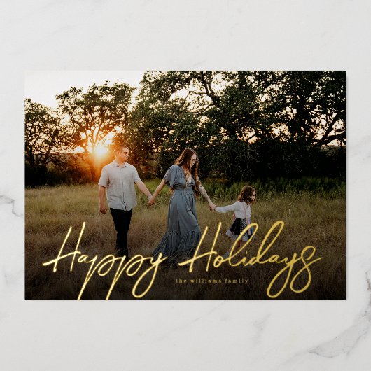 Script Overlay Vakantiefoto Folie Feestdagenkaart (Voorkant)