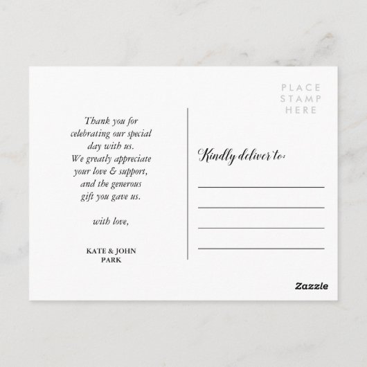 Script Overlay Wedding Foto Dank u Briefkaart (Achterkant)