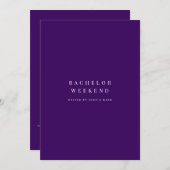 Script Paarse Bachelor Weekend Uitnodiging (Voorkant / Achterkant)