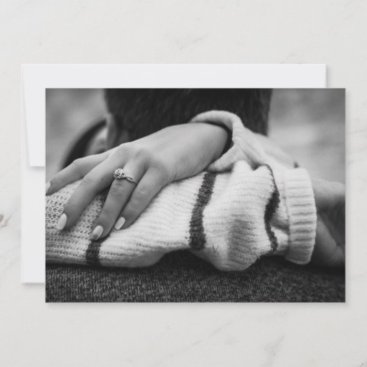 Script Paarse trouwfoto Sla de datumkaarten op Save The Date (Achterkant)