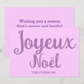 Script Paarse vrolijke kerstvakantie Kaart (Voorkant / Achterkant)