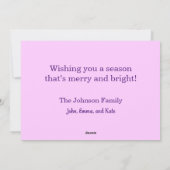 Script Paarse vrolijke kerstvakantie Kaart (Achterkant)