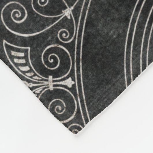 Script Paris Eiffel Tower Black Chalkboard Fleece Deken (Hoek)