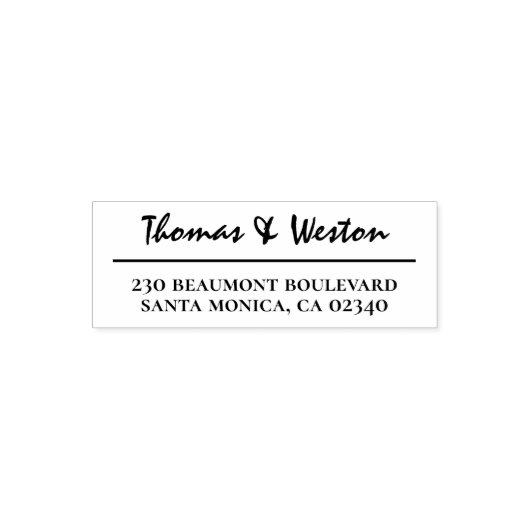 Script Partner Names Professioneel Retouradres Zelfinktende Stempel (Design)
