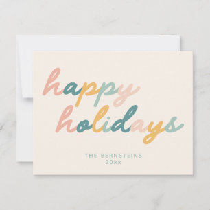 Script Pastel Prettige feestdagen gepersonaliseer Feestdagenkaart