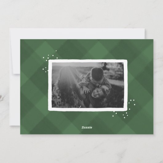 Script Peace Green | Kerstfotokaart Feestdagenkaart (Achterkant)