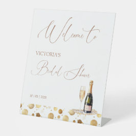 Script Pearls & Prosecco Vrijgezellenfeest Welkom Reclamebord Met Voetstuk