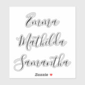 Script Personalized Bridesmaid's Name stickers (Vel)