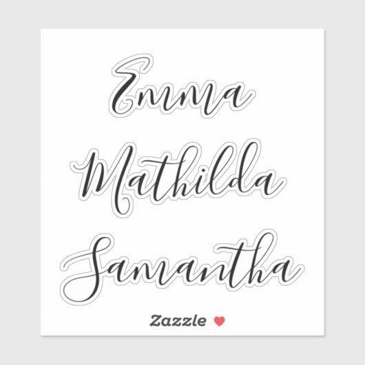 Script Personalized Bridesmaid's Name stickers (Vel)