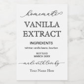 Script Persoonlijk Thuisgemaakte Vanille-Extract L Wijn Etiket (Enkel label)