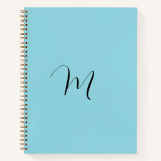 Script Persoonlijke naam Aangepaste naam Blauw Notitieboek
