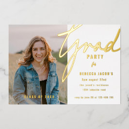 Script Photo Afstudeerder Party Folie Uitnodiging