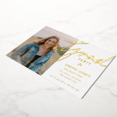 Script Photo Afstudeerder Party Folie Uitnodiging (Gedraaid)