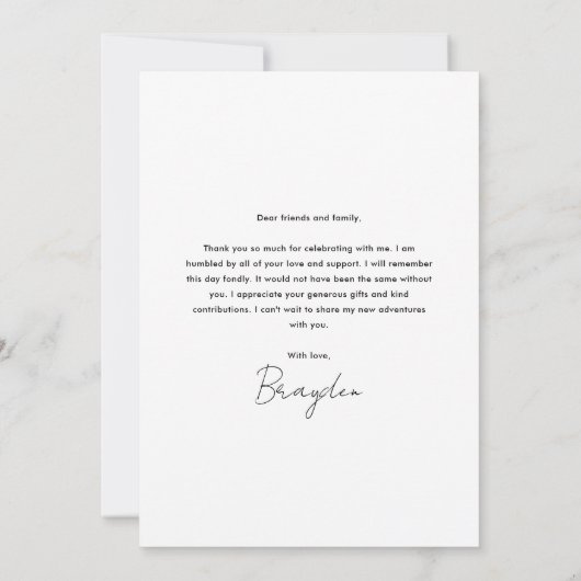 Script Photo Afstuderen Dank je kaart (Achterkant)