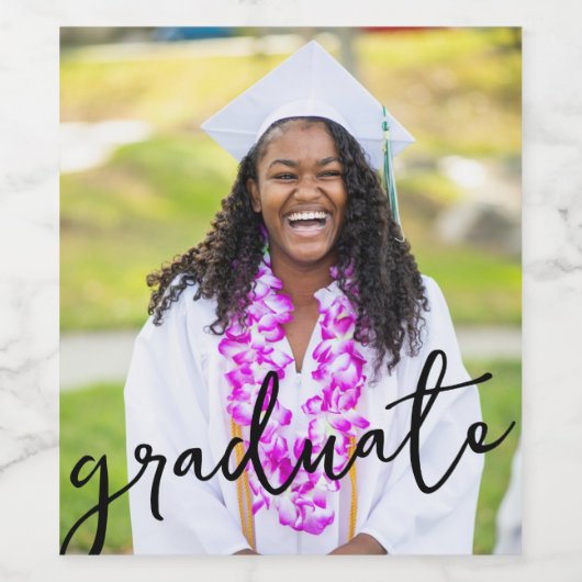 Script Photo Afstuderen Wine Label Wijn Etiket (Enkel label)