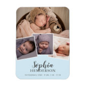 Script Photo Birth Light Blue Magnet Magneet (Verticaal)