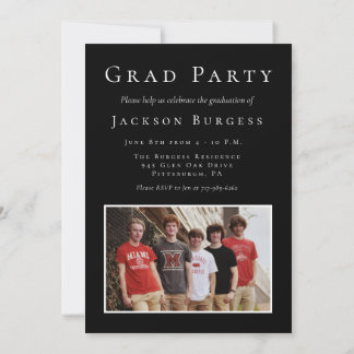 Script Photo Collage Graduation Party Kaart