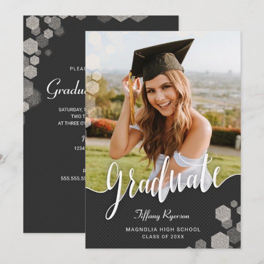 Script Photo Graduation Party Kaart (Voorkant / Achterkant)