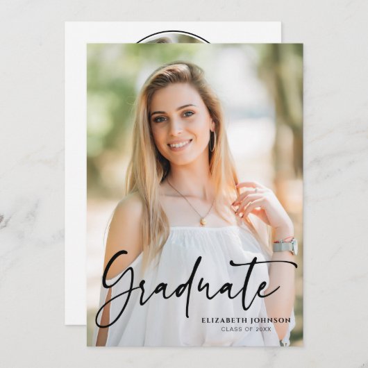 Script Photo Graduation Party Kaart (Voorkant / Achterkant)