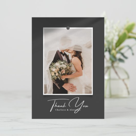 Script Photo Lijst Shadow Effect-bedankkaart Kaart (Staand voorkant)