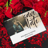 Script Photo Minimalist Bewaar de datum Uitnodigin Kaart