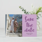 Script Photo Minimalist Bewaar de datum Uitnodigin Kaart (Staand voorkant)