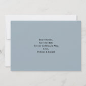 Script Photo Minimalist Bewaar de datum Uitnodigin Kaart (Achterkant)