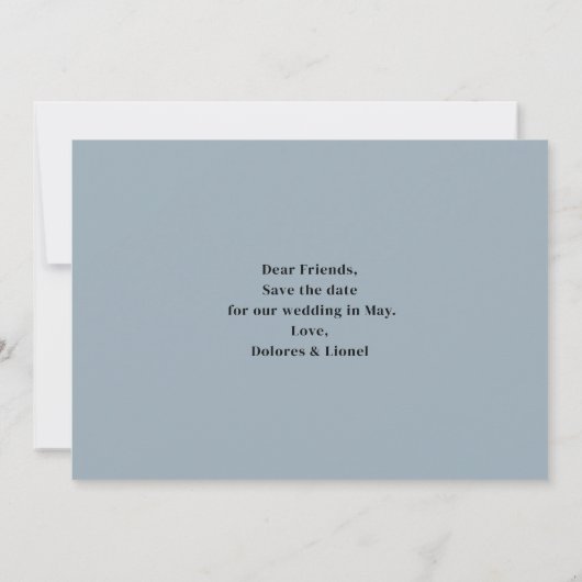 Script Photo Minimalist Bewaar de datum Uitnodigin Kaart (Achterkant)