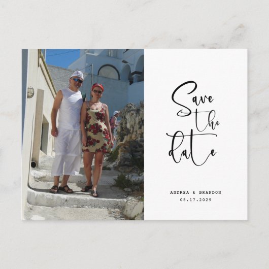 Script Photo Minimalist Save the date  Briefkaart (Voorkant)