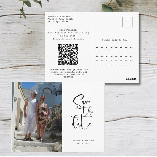 Script Photo Minimalist Save the date  Briefkaart