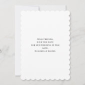 Script Photo Minimalist Save the date Invitation (Achterkant)